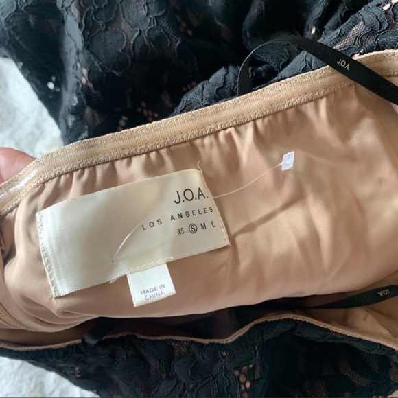 new✨ j.o.a anthro black lace and nude strapless romper - Picture 13 of 14